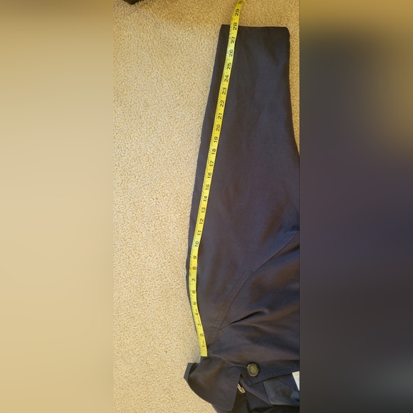 Vintage American Bazaar Navy Blue Long Trench Coat women's size 6 Preowned. - Picture 6 of 16